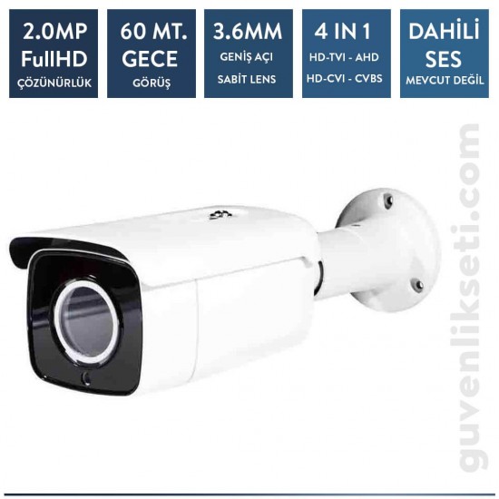 Techvision TC-11236H 2mp Metal Bullet Kamera (60mt Ir)